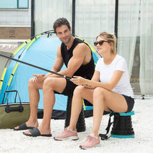 Portable Retractable Folding Stool with Carrying Straps , Collapsible Telescoping Space Saving Stool For Adults For Outdoor Fishing Hiking Gardening